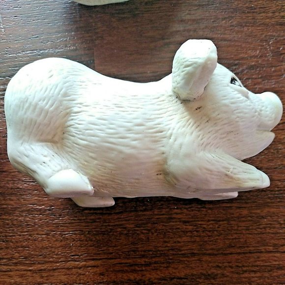 Vintage Pigs Ceramic Pottery Yard Outdoor Plant Figurines About 5" Long Set of 3 - Picture 5 of 7